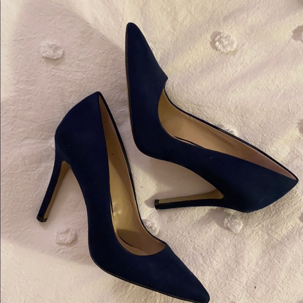 Saks Fifth Avenue Blue Suede Heels